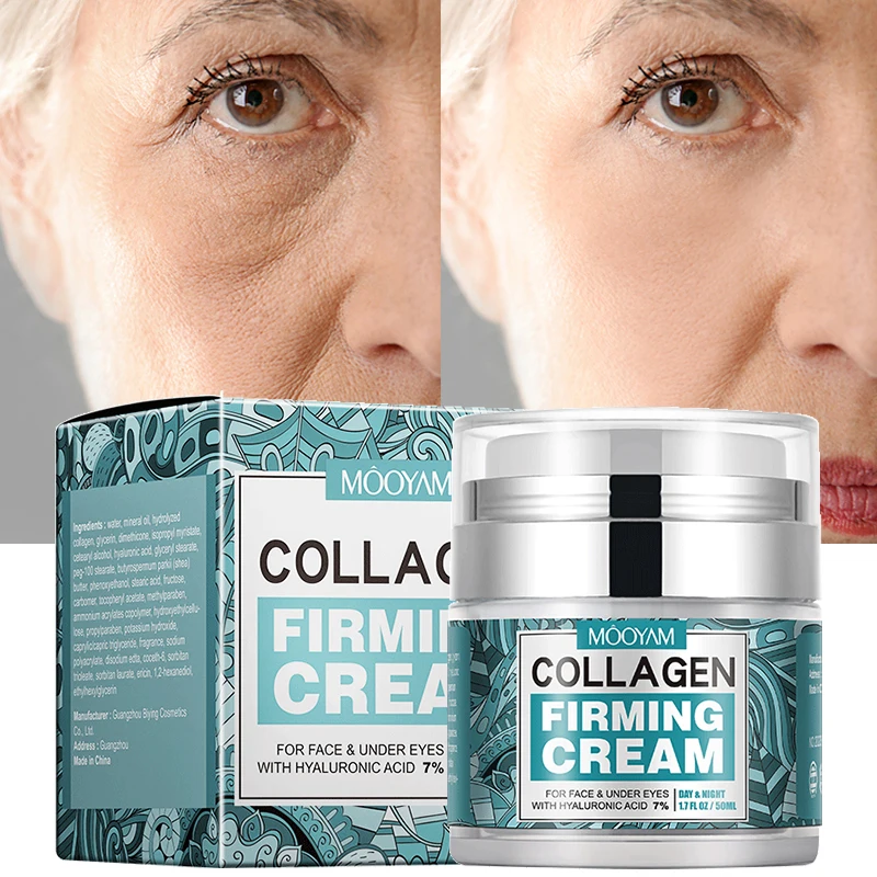 50ML Collagen Facial Skin Care Cream - Tighten, Firm, and Smooth Skin - Reduce Wrinkles and Pores - Moisturize and Protect Skin