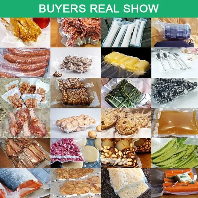 Вакуумные упаковочные пакеты для хранения пищевых продуктов для вакуумного упаковщика, мяса, фруктов, овощей, сумка для приготовления пищи Sous Vide, 12/15/20/25/28 см, 500 см/рулон 4