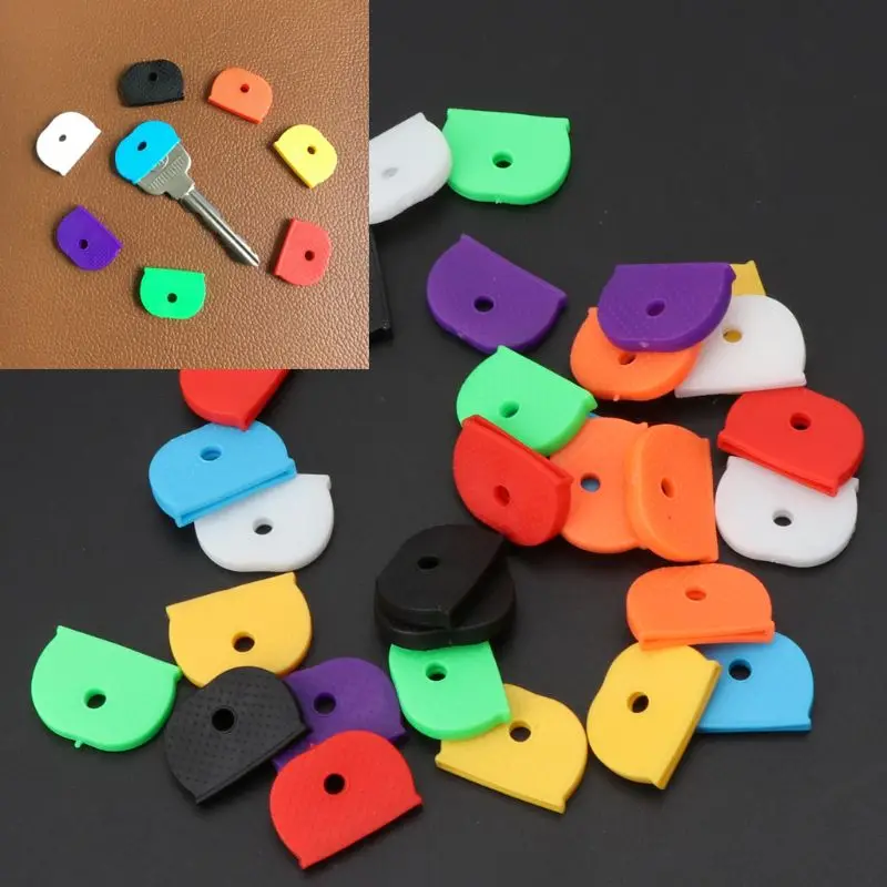 32 pces tampas chave prática tampas chave etiqueta silicone codificação cor chave identificador capa caber a maioria cabeças chave