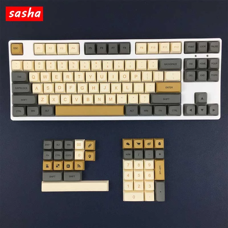 XDA Altura 125 Teclas Keycap PBT Gleam Dye Sub Brown Chave Cap Set