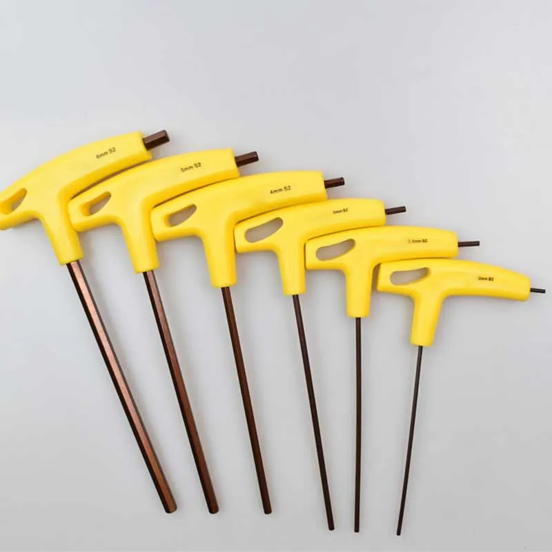 4 Mm Innensechskantschlüssel L-förmig – 4 Stück, S2-Stahl, Kugelkopf, Gelb