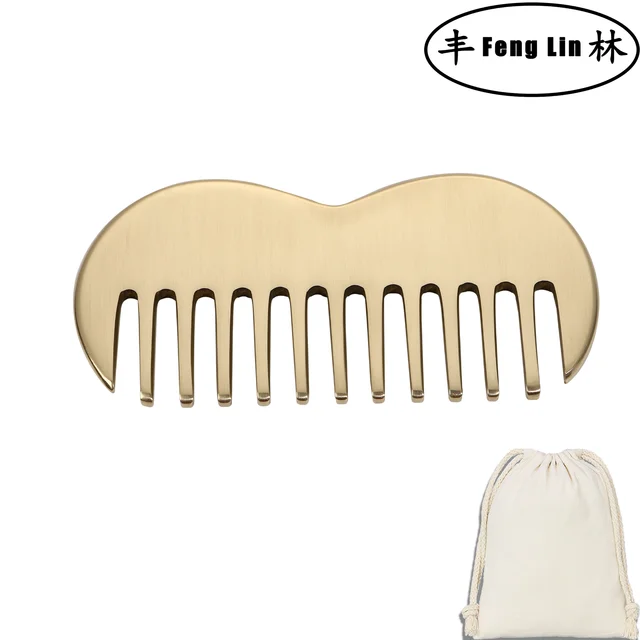 Gua Sha หวีนวดหวีนวดหนังศีรษะทองแดงขูดนวดหัว Meridians เครื่องมือสปา Meridian นวดผม 1