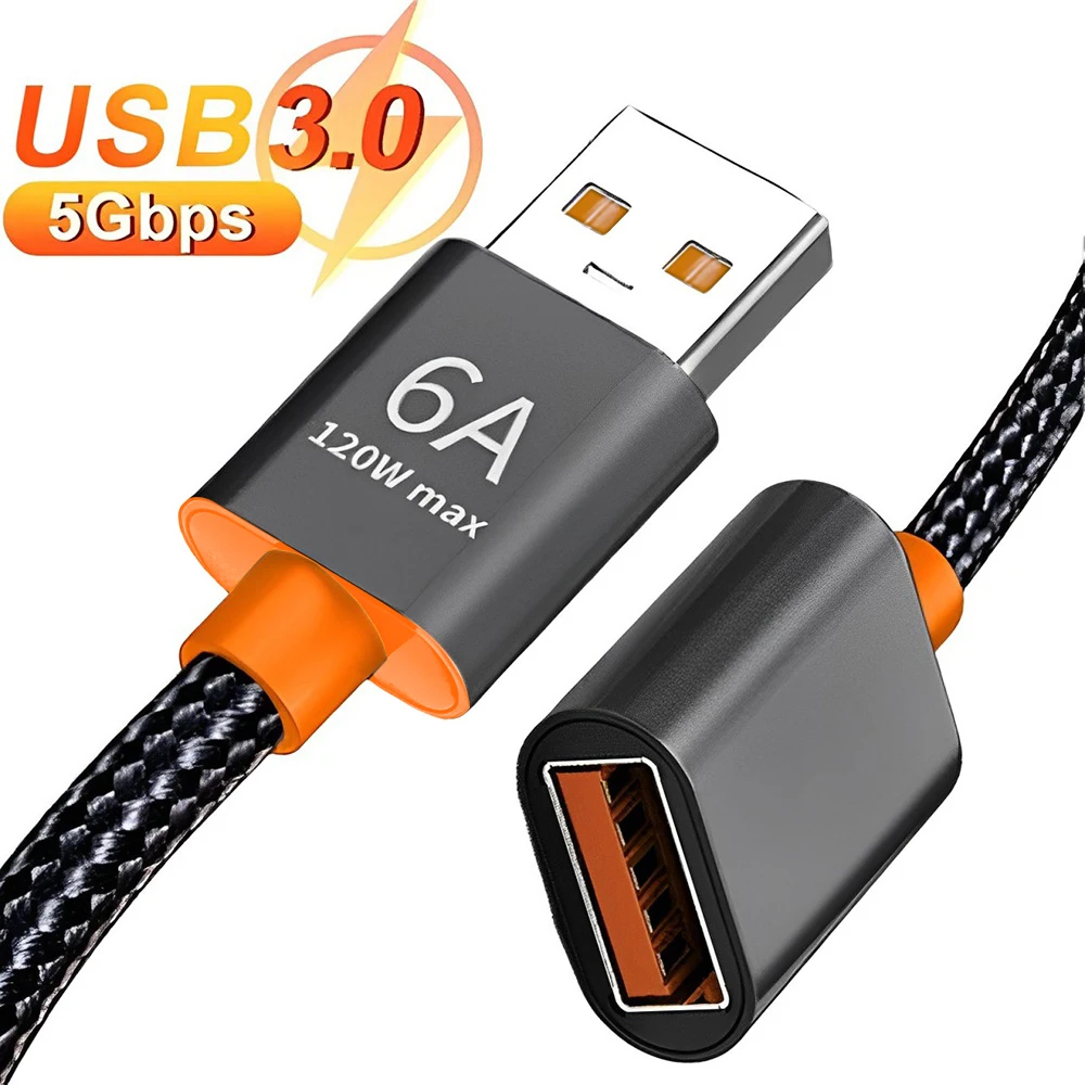 USB 3.0 2.0 연장 USB 케이블 남성-여성 6A 고속 충전 데이터 전송 P..