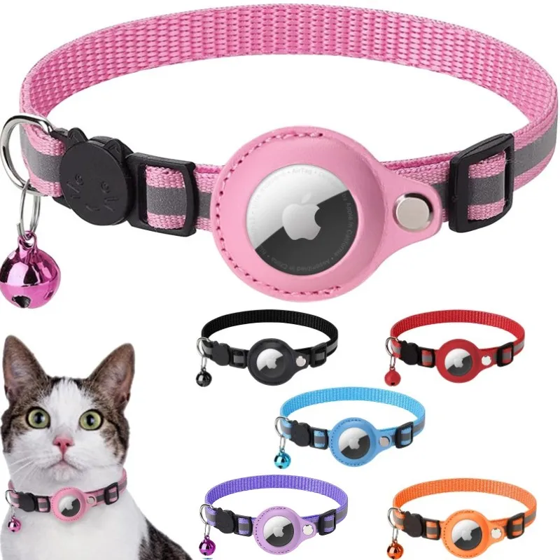 Reflective Collar Cats Airtag Tracker Nylon Antilost Location