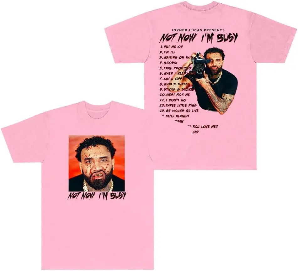 

Футболка Joyner Lucas «не сейчас я занят Тур» 2024, мужская и женская футболка с круглым вырезом и короткими рукавами