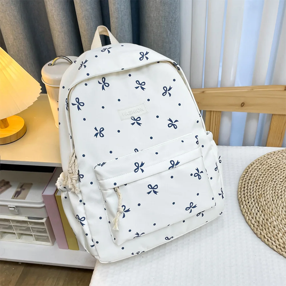 Women Student Backpack Floral Print Laptop Backpack Large Capacity Versatile Rucksack School Outdoor Camping Picnic Bag
