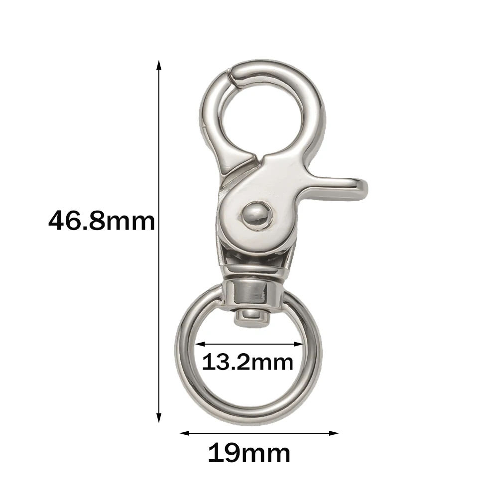 5 Stück drehbare Verschlüsse, Lanyard-Karabinerhaken, drehbare Haken, Metall-Schlüsselanhänger-Clip-Haken, Karabinerverschlüsse für Schlüsselanhänger, Schlüsselanhänger, Basteln – Detail 1