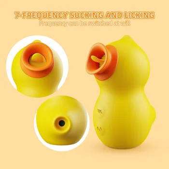 Dibe duck Vibrating tongue lick vagina vibrator Sucker Silicone Breast Sucking sex Toys machine for woman adult erotic Products 3