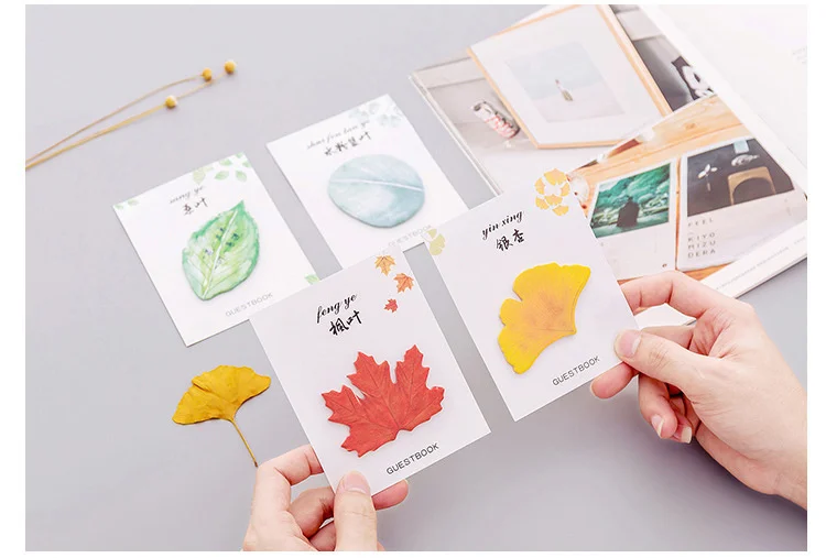 Niedliche Kawaii Naturpflanzen-Blatt Haftnotizen Memo-Pad Büro-Planer Aufkleber Schreibwaren Schulbedarf Dekoration Klebestreifen – Detail 20