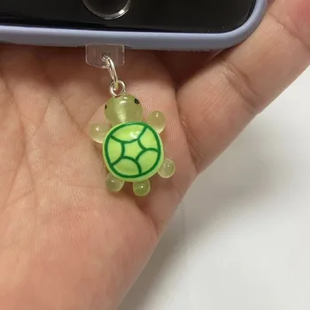 1pcs Cute Green Turtle Phone Dust Plug Accessories Decoration Hanging Pendant for iPhone for Samsung Type C Charging Port 1