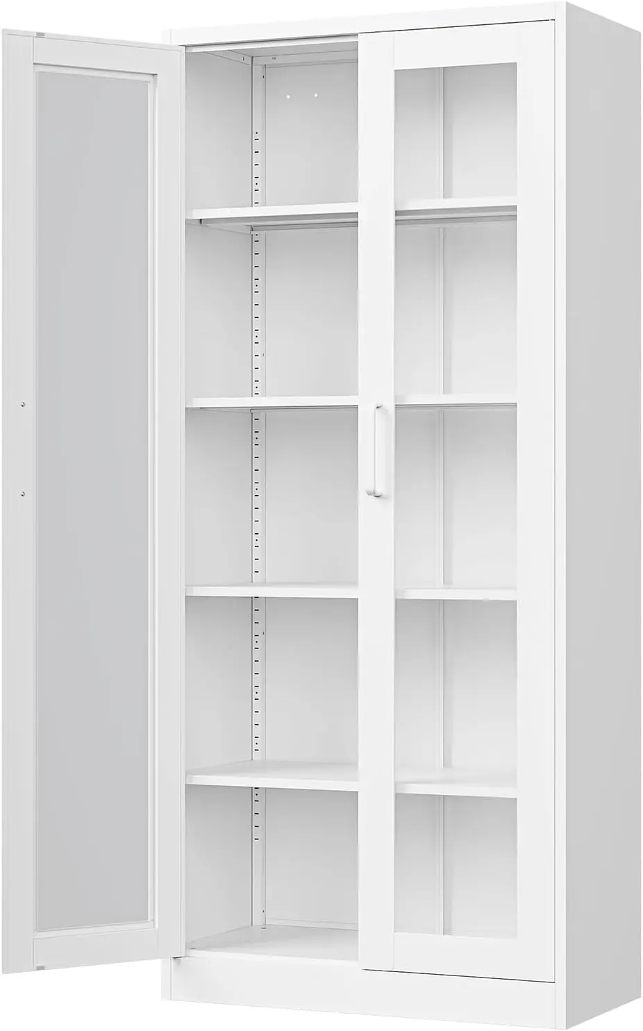 Display Cabinet with Glass Doors,67-inch Curio Cabinets with 4 Adjustable Shelves,Tempered Glass Cabinet Display Case for Home 2