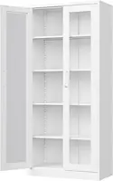 Display Cabinet with Glass Doors,67-inch Curio Cabinets with 4 Adjustable Shelves,Tempered Glass Cabinet Display Case for Home 2