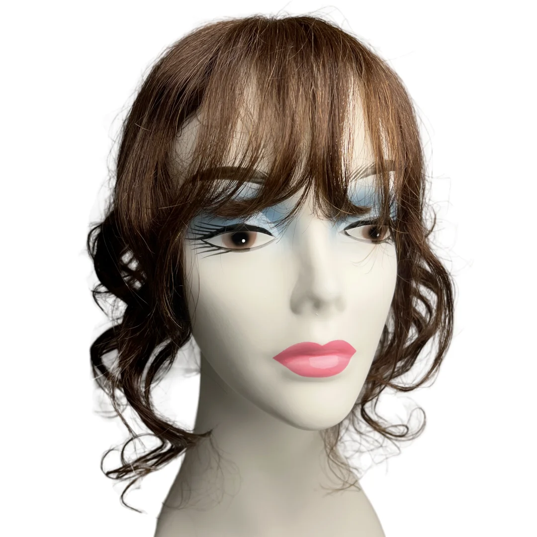 Human Hair Toppers for Women Body Wave Curly 10-14inch Clips in Extension Real Hairpieces