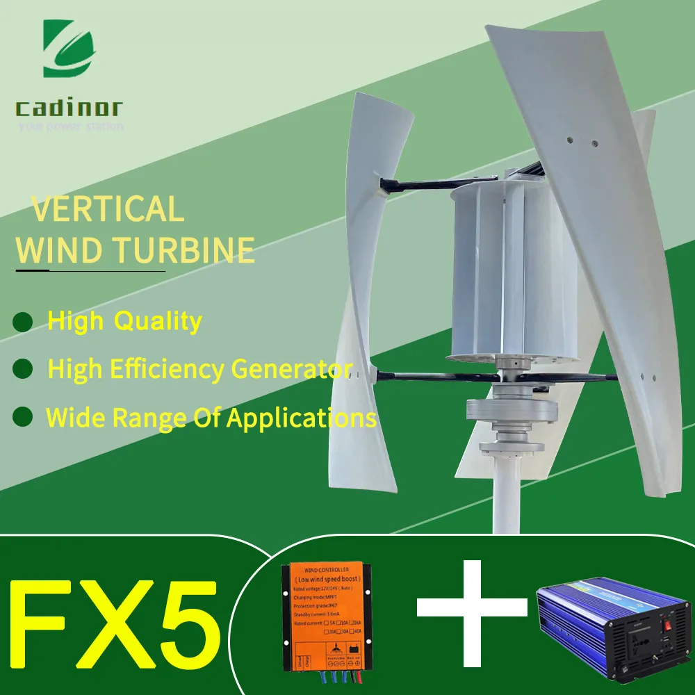 

10KW Vertical Axis Maglev Windmill Turbine High Voltage Generator 5000W 12V 24V 48V With Hybrid Charge Controller FX5