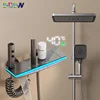 SDSN Digital Piano Shower Set Hot Cold Bathroom Mixer Faucet 12 Inch Rain Shower Head Grey Piano Digital Bathrooom Shower System 1