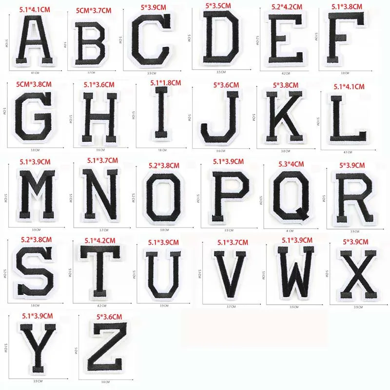 26 PCS Colorful Alphabet Embroidered Iron-On Letter Patches - Fabric Applique Sewing Supplies