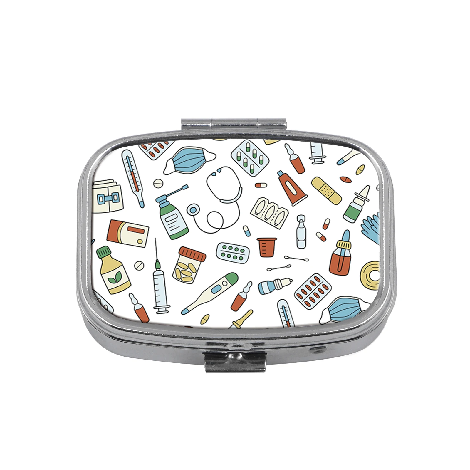 Mini Portable Cartoon Animal Pill Organizer with Multi-Grid Storage