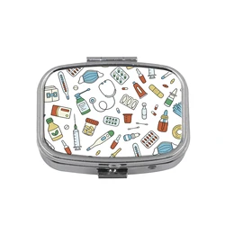 Mini Portable Cartoon Animal Pill Organizer with Multi - Grid Storage (COLOR)