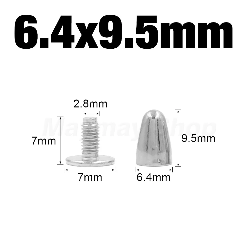 Metal Silver Bullet Spikes Rivets for Punk Rock Fashion and Leather Craft Accessories