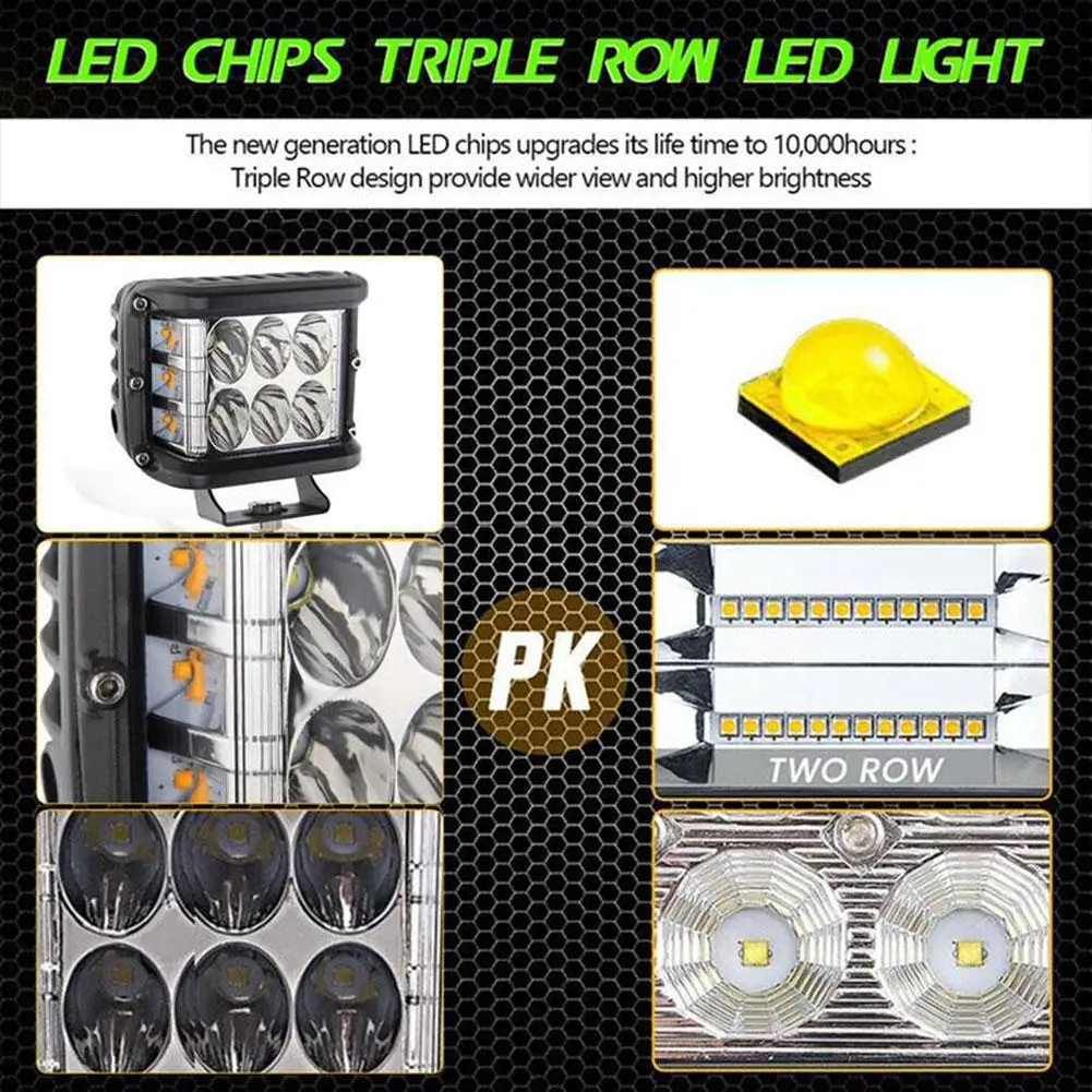 LED 바 오프로드 스팟 플러드 콤보 LED 라이트, 자동차 트럭 보트 ATV 트랙터용, 36W 스포트라이트 바, 자동차 조명, 12V, 24V