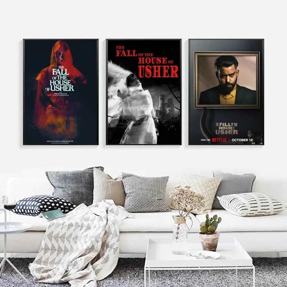 L'Autunno Della Casa Dell'Usher Poster Kraft Club Bar Paper Vintage Poster Wall Art Painting Camera Da Letto Studio Big Szie