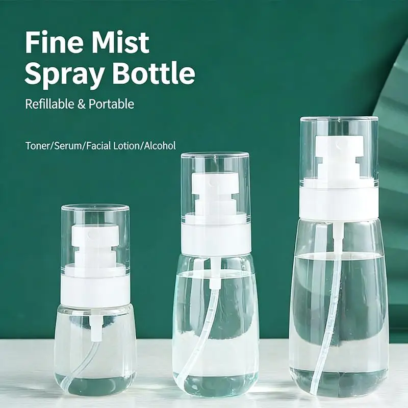 3-teilige kleine Sprühflasche für unterwegs, feiner Nebel, leere Mini-Sprühflasche, auslaufsicher, nachfüllbar, für Toner, Gesichts- und Haarspray – Detail 1