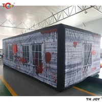 Fast Air Ship 6x4m Custom Made Inflatable Halloween Haunted House Maze Blow Up Air Labyrinth Maze Challenge Game with Blower 2