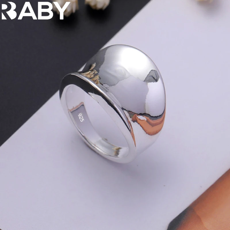 

Hot Classic Charms 925 Sterling Silver Wide Rings for Men Women Size 6 7 8 9 10 Fashion Party Fine Jewelry Christmas Gifts