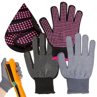 Gants résistants à la chaleur, gants de coiffure Anti-chaleur avec bosses en Silicone, mitaines de coiffure antidérapantes pour fer à friser baguette 1