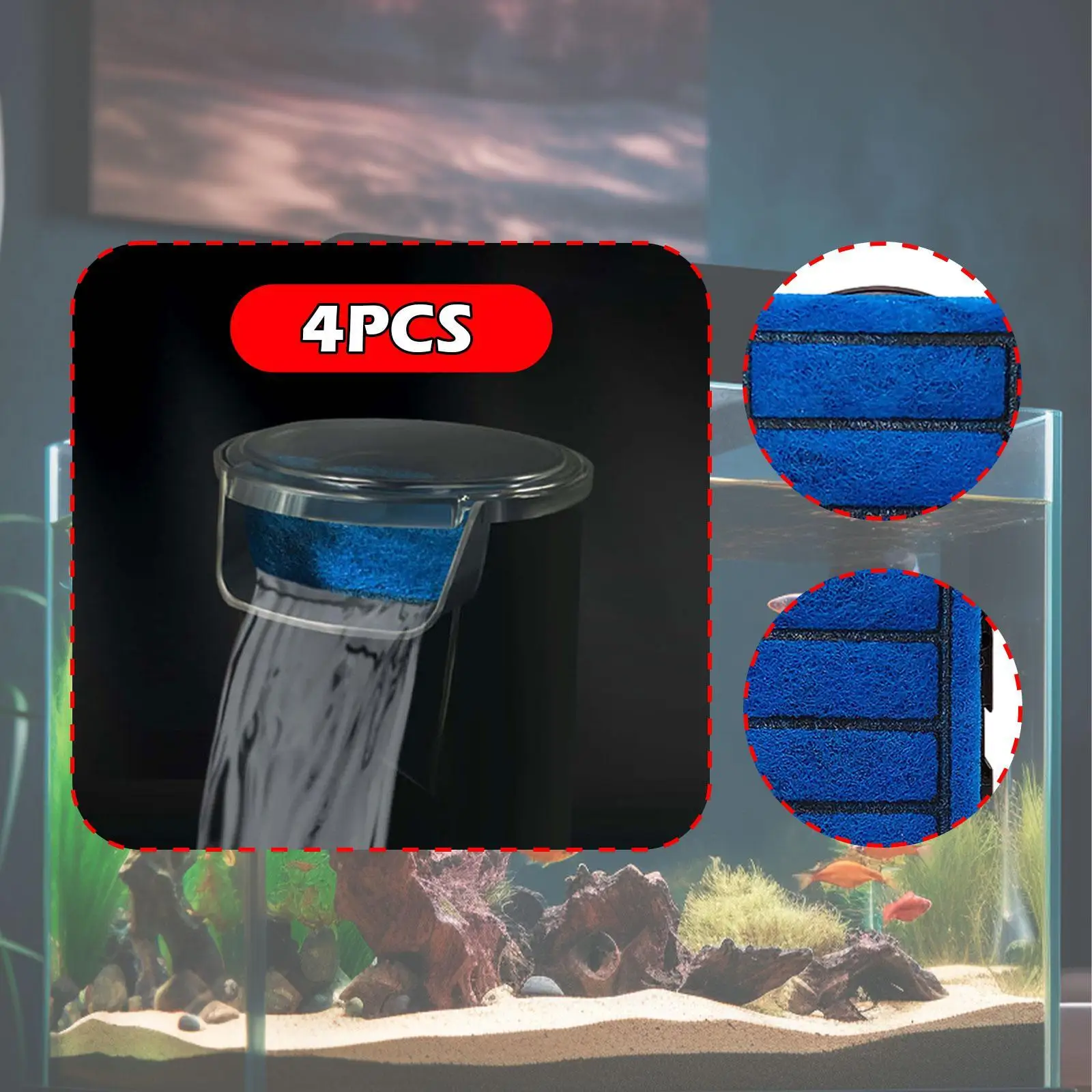4 Pieces Fish Tank Filter Cartridges High Performance Directly Replace for 5W Reptile Tanks Low Water Filters Turtle Tanks 4 Pieces Fish Tank Filter Cartridges High Performance Directly Replace for 5W Reptile Tanks Low Water Filters Turtle Tanks