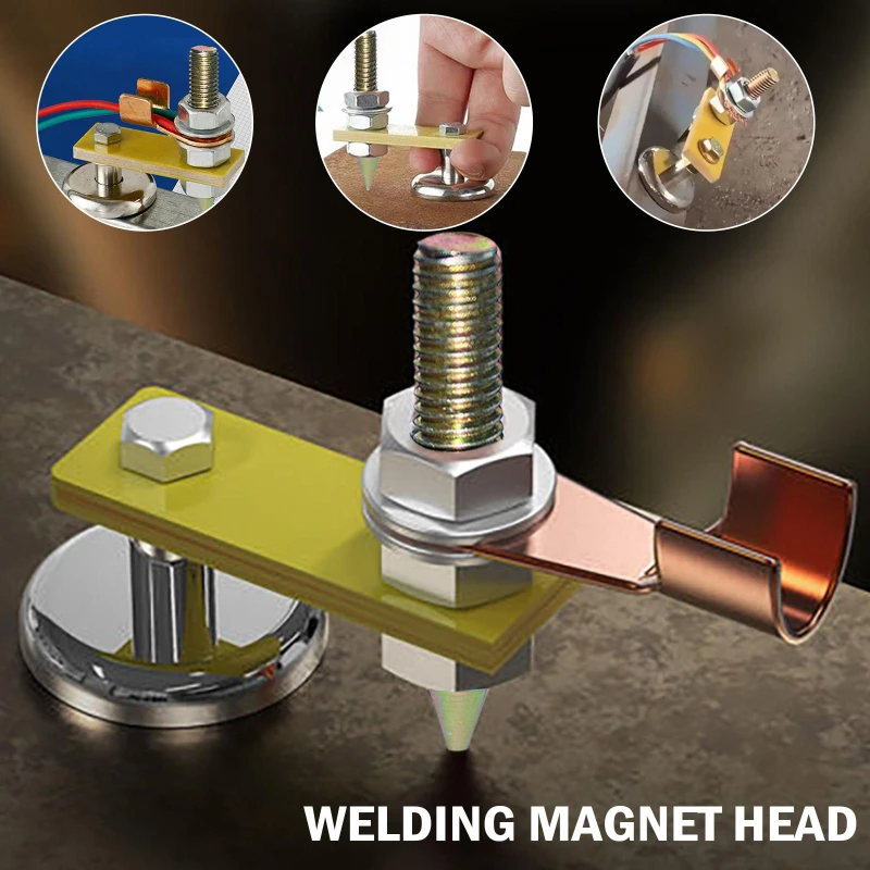 Welding Magnet Head Magnetic Welding Fix Ground Clamp Strong Magnetic Support For Electric Ground Tools