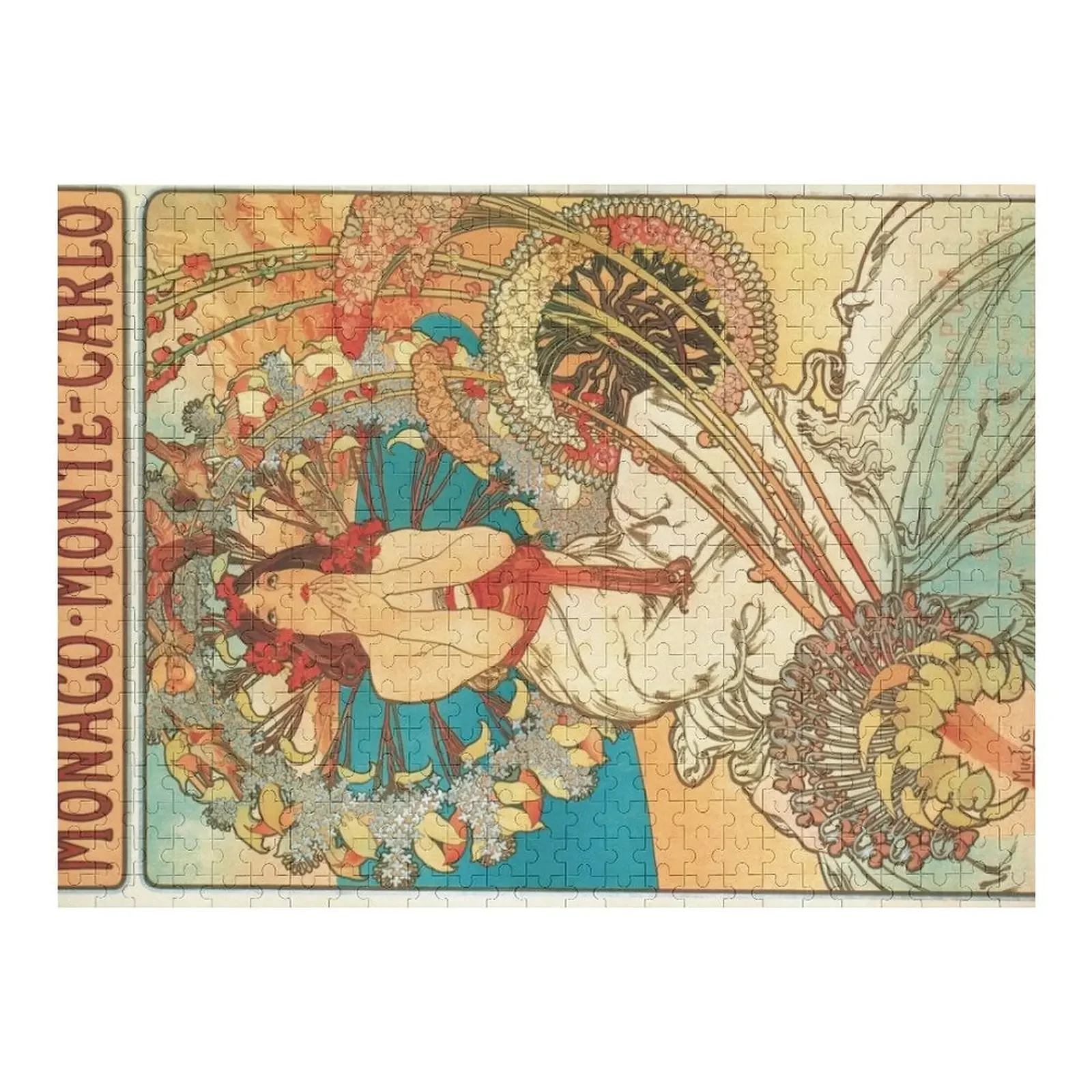 

Monaco - Monte Carlo - Alphonse Mucha Jigsaw Puzzle Personalized For Kids Customized Photo Custom Gift Woods For Adults Puzzle