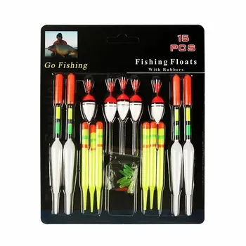 Fishing Float Set 15pc Professional Vertical Buoy With Glow Stick Multifunction Lure Float Fishing Tackle For Carp Fishing Pesca
