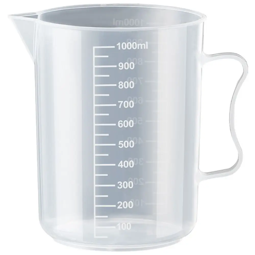 1PC Transparent Graduated Measuring Cup with Lid Large Capacity Plastic Laboratory Beaker Liquid Container Kitchen Mixing Cup