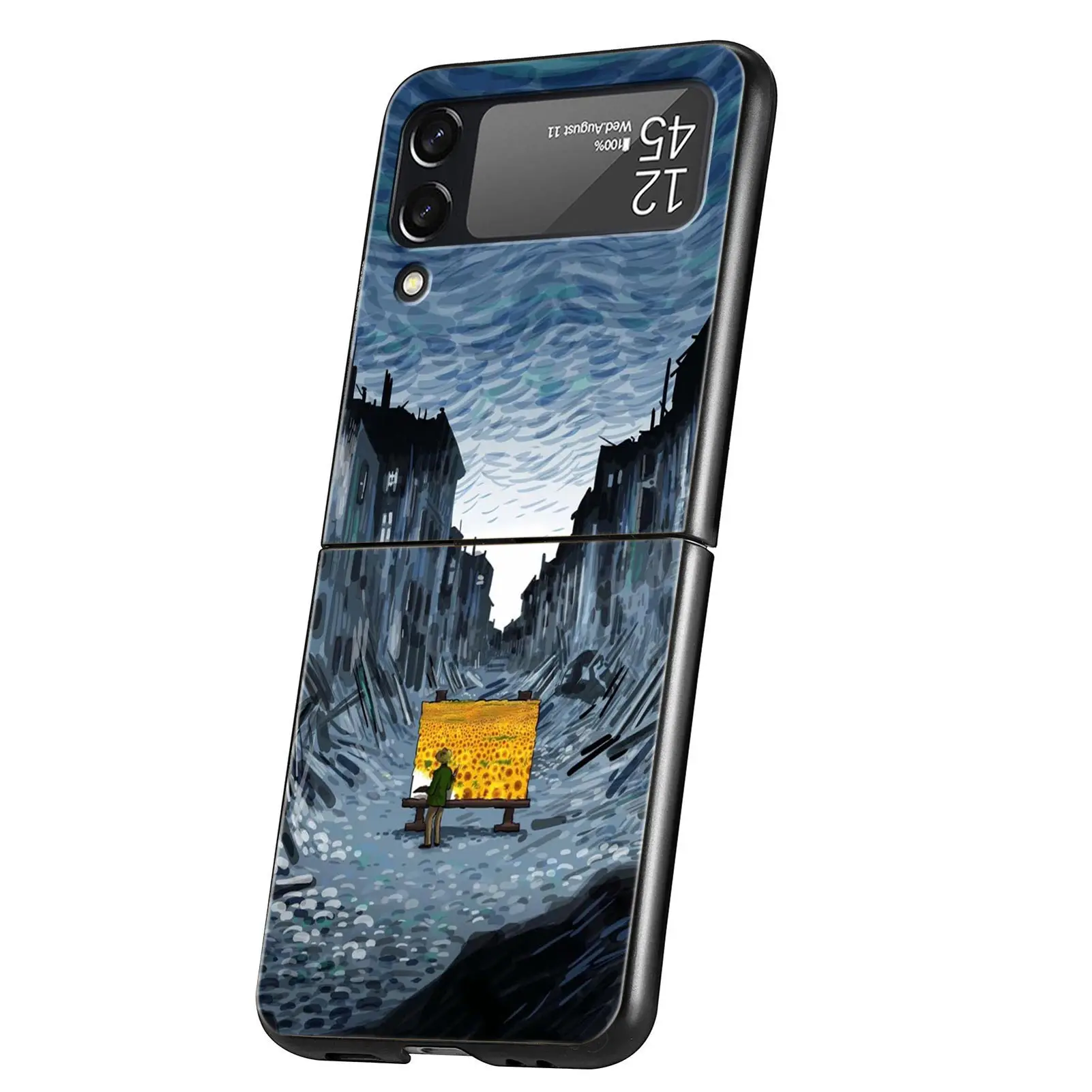 Gift Phone Case - Black Hard PC Shell with Van Gogh Starry Night Art Aesthetic