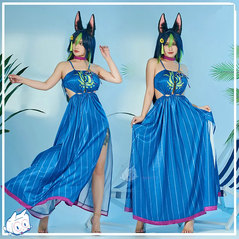 

Платье макси «Роза теснари», игровой костюм для косплея Genshin, женский купальник, пляжная юбка с рисунком из аниме, летние размеры, модель 2023 года