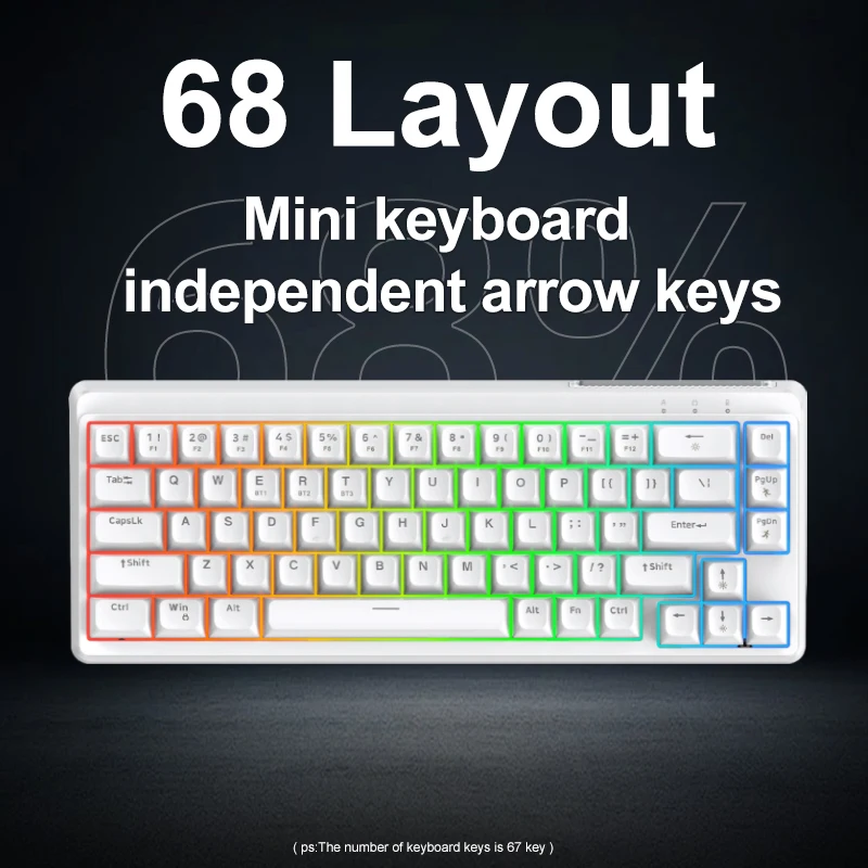 Wired Keyboard 60% Mini Portable RGB for Office Gaming