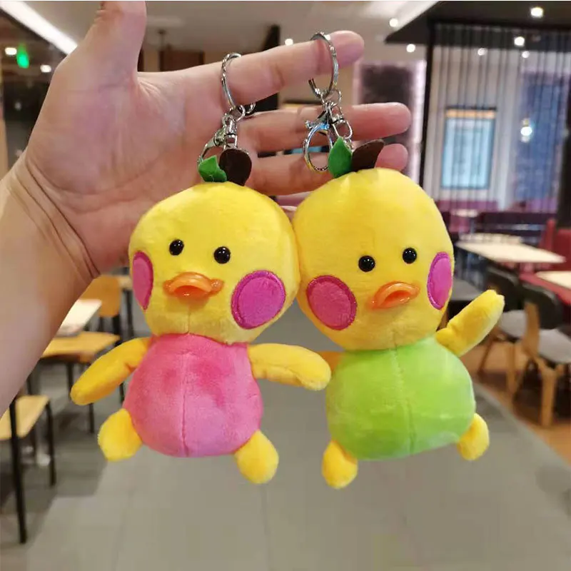

12cm New Cartoon Cute Hyaluronic Acid Small Yellow Duck Plush Toys Soft Stuffed Animals Keychain Pendant Kid Bag Pendant Doll