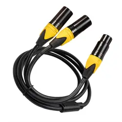 Premium 3FT Balanced XLR Audio Splitter Cable - Female to Dual Male for Microphones & Instruments (Black)