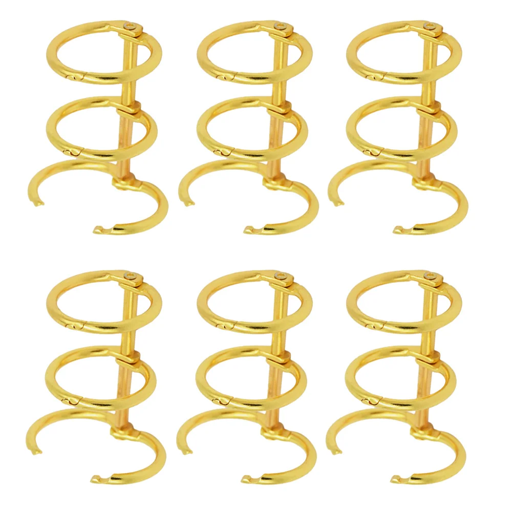 Loose Leaf Binder Rings 3-rings Binder Rings Metal Binder Rings for Notebook Book Clips Three-hole Segmented Binder Rings
