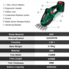 HECUS 2 in 1 Electric Hedge Trimmer 20000rpm Handheld Household Lawn Mower Garden Scissors Power Tool For Makita 18V Battery 3