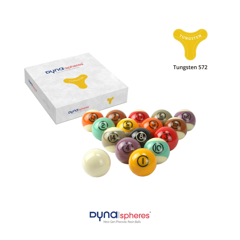 DYNAsphere Billiard Pool Phenolic Resin Ball Tungsten/Palladium Set 2-1/4"(57.2mm) Standard Ball Accessories