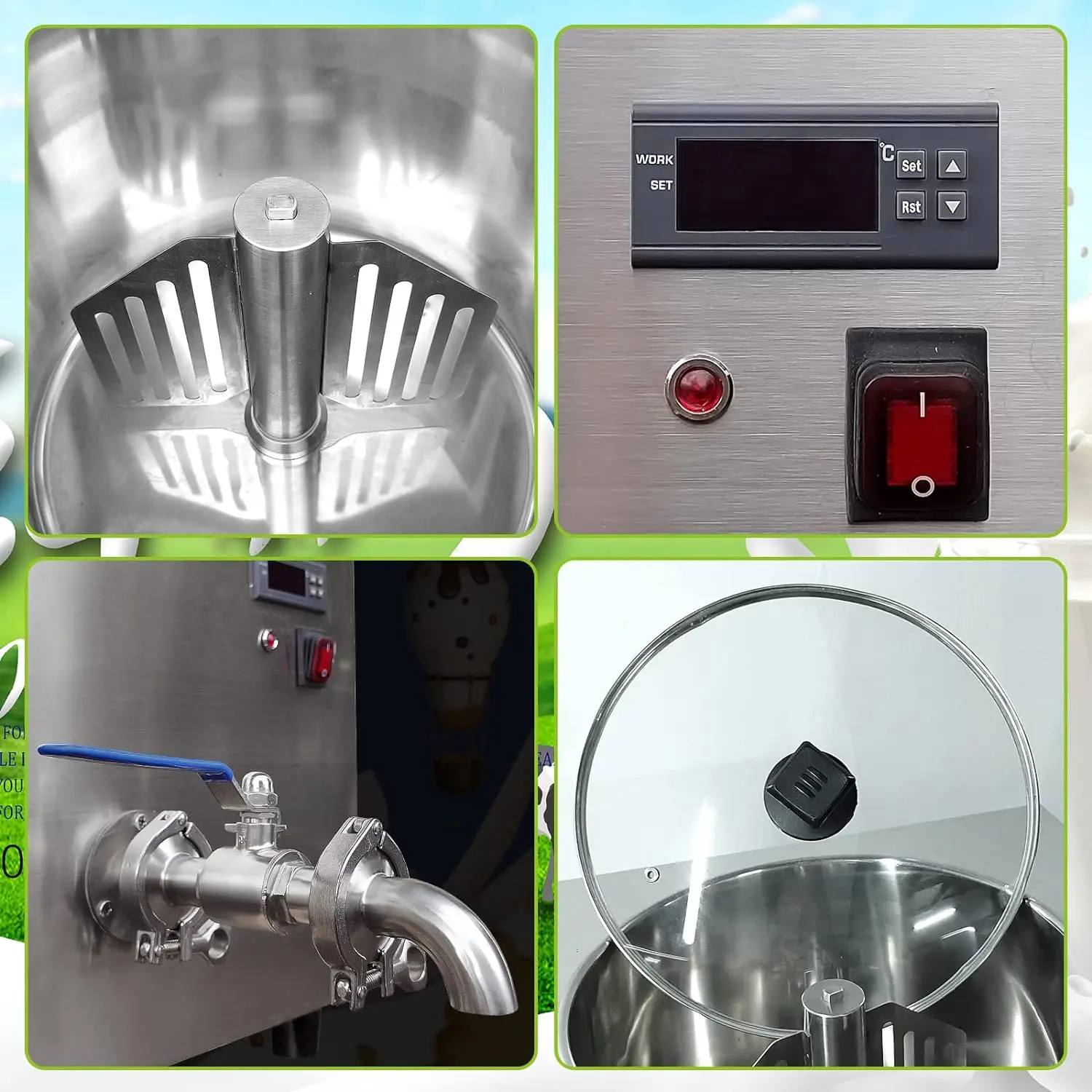 Mvckyi 14L Commercial Pasteurization Machine Fresh Milk Heat Sterilization Machine Fully Automatic Milk Sterilization Machine 3