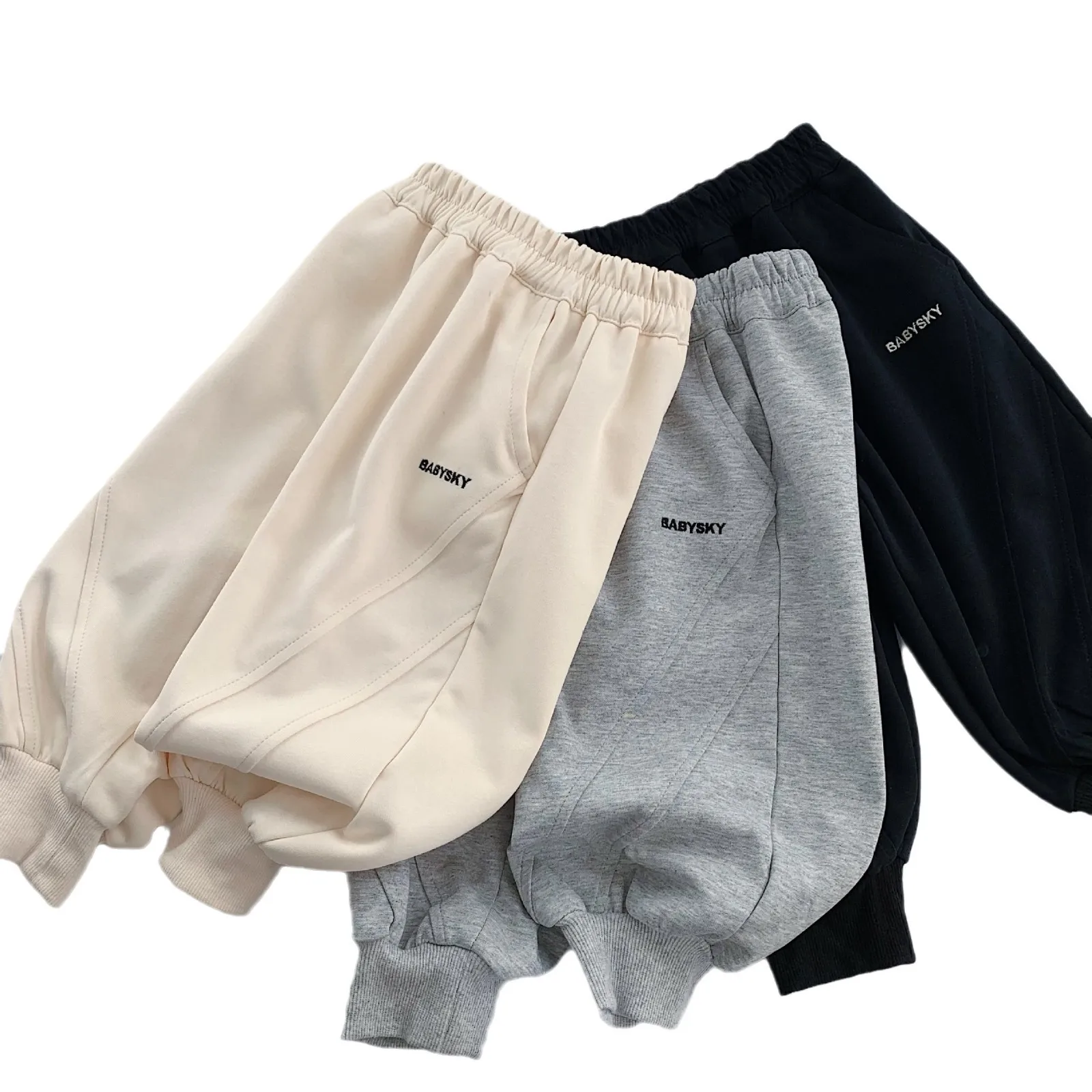 Children Clothes Kids Casual Pants Spring Boys Simple Korean Style Letter Embroidery Girls New Fashionable Simple Pants