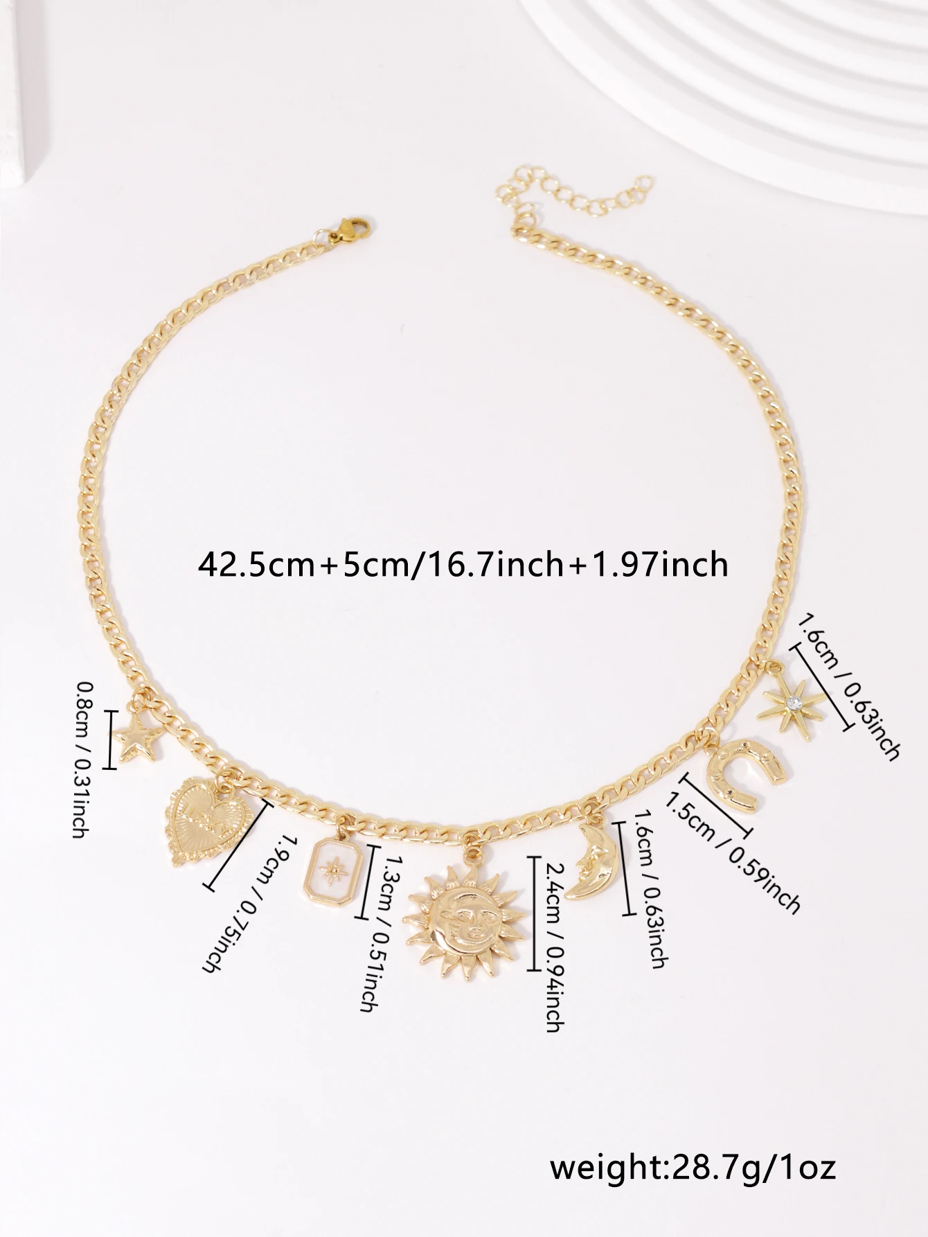 Bohemian Charm Necklace Celestial Layered Jewelry for Women