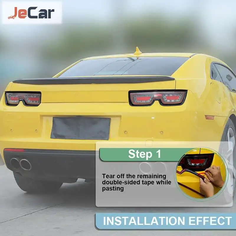 JeCar 블랙 자동차 후면 테일 램프 장식 스트립 미등 커버 트림 스티커 시보레 카마로 2010-2013 자동차 액세서리