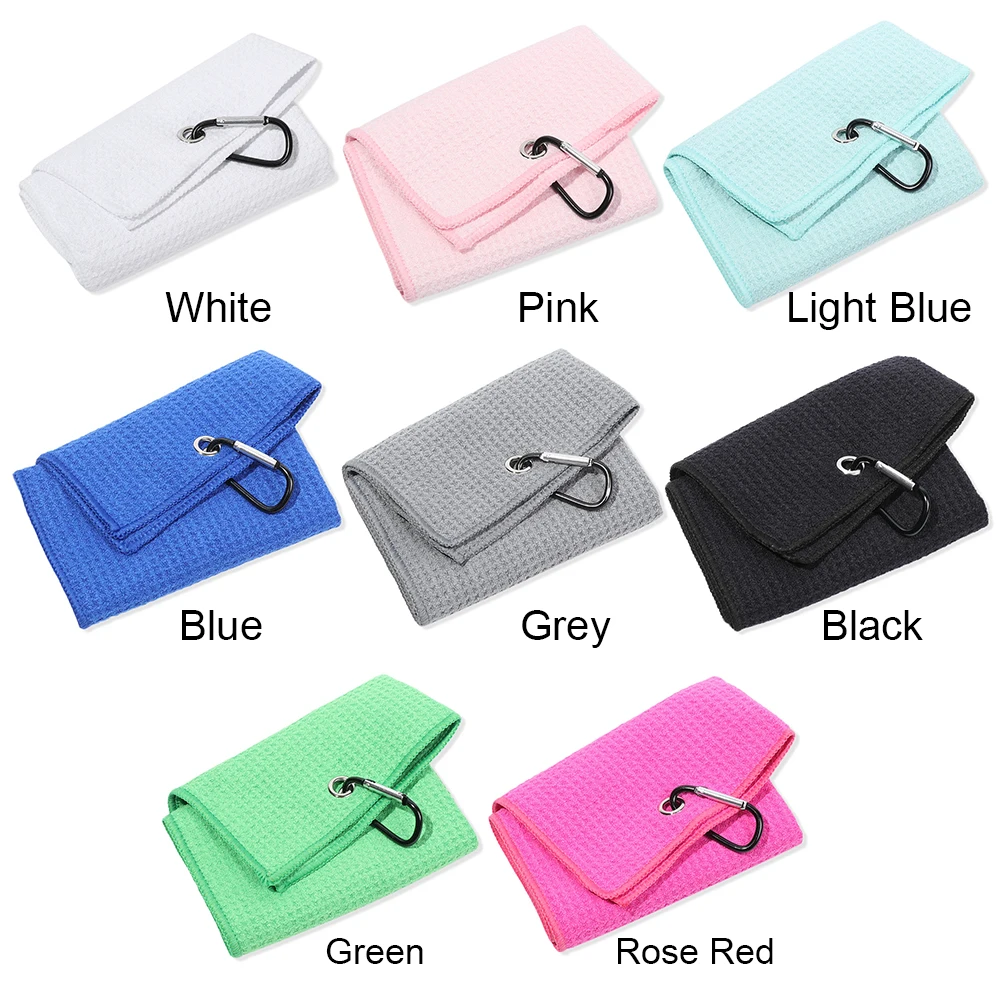 Microfiber Cotton Golf Towel With Carabiner Hook Cleans Clubs Golf Towel Balls Hands Cleaning Towels 30*50cm 4