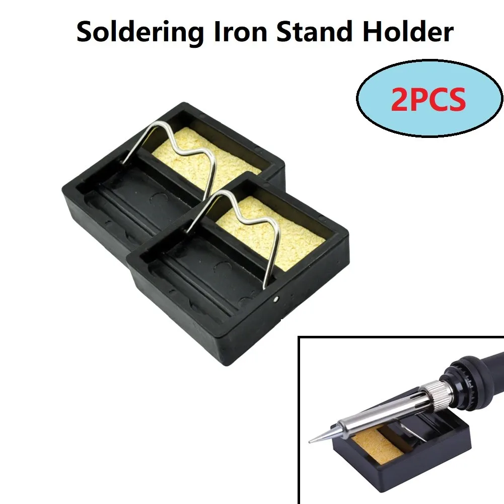 2 stücke Mini Lötkolben Ständer Halter Schweißen Solder Löten Stehen Mit Sauber Schwamm Für BGA Löten Station Reparatur Werkzeuge – Detail 2