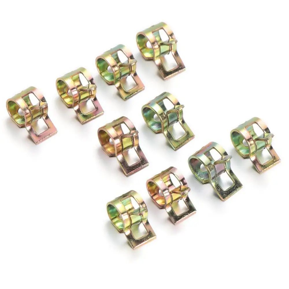 Hose Clamps Pipe Clamps 10Pcs 5-22mm Hose Clamp Spring Clip Fuel Line Hose Water Pipe Air Tube Clamps Fastener Welding Clip Steel Buckle Pipe Hoop