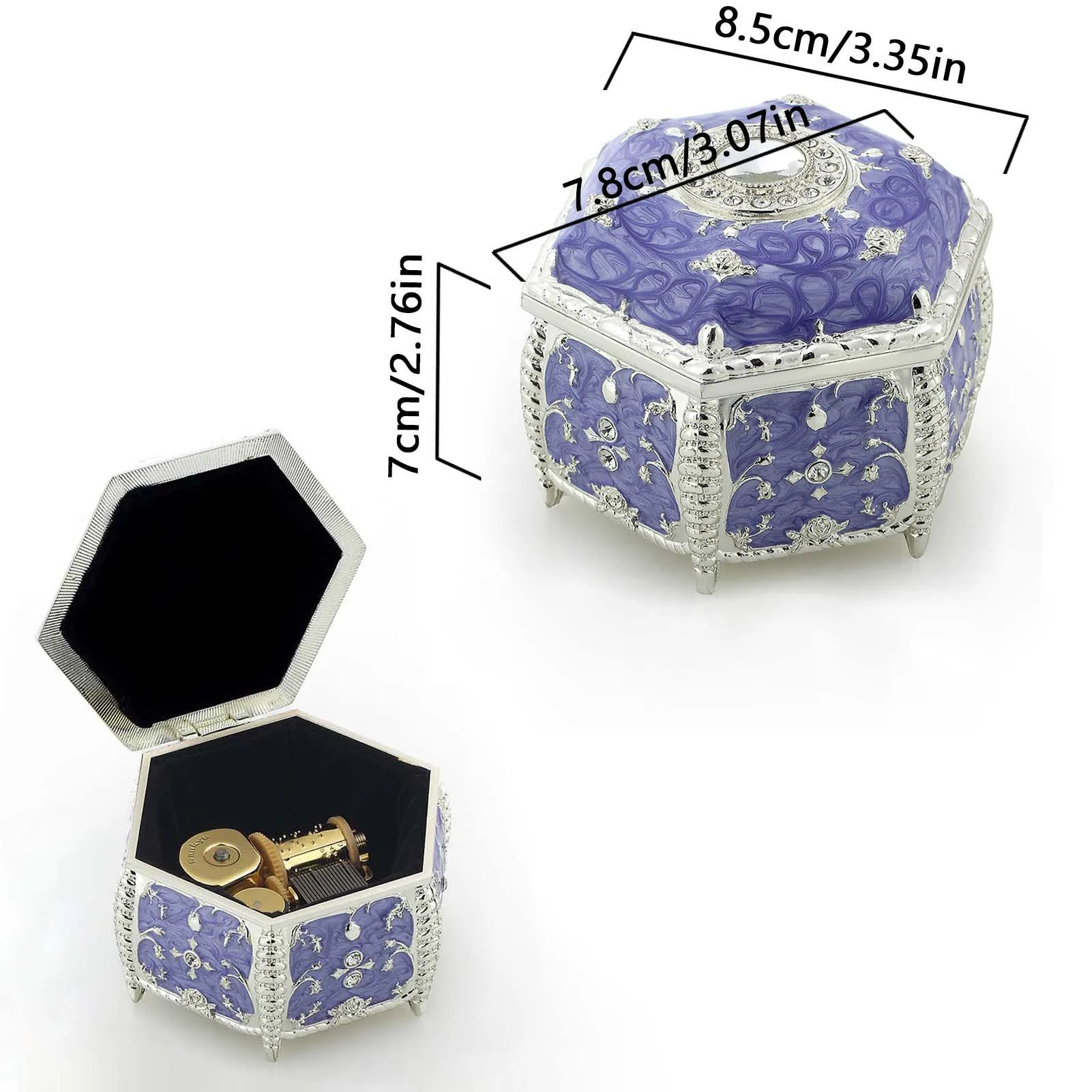 Sinzyo Anastasia-Once Upon a December Emboss Alloy Metal Antique Jewelry Music Box Birthday Christmas Valentine's Day Gift 3